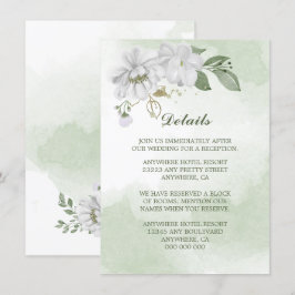 Tarjeta De Recepción detalles de vegetación de flores blancas