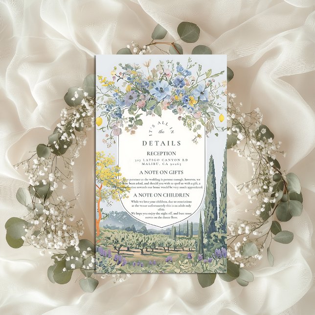 Tarjeta De Recepción Detalles de Viñedo Wildflower (Subido por el creador)