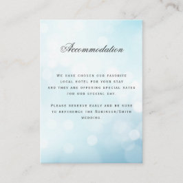 Tarjeta De Recepción Detalles del alojamiento Boda azul de lujo