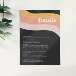 Tarjeta De Recepción Detalles del arco iris oscuro de la moderna retro 