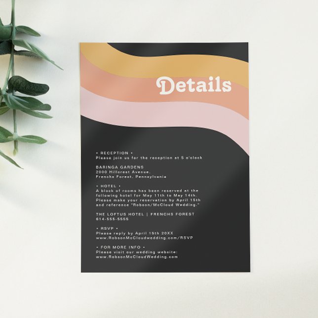 Tarjeta De Recepción Detalles del arco iris oscuro de la moderna retro  (Subido por el creador)
