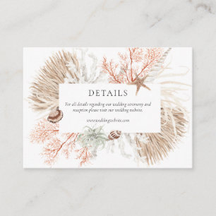 Tarjeta De Recepción Detalles del Arrecife de Coral de Playa Boho