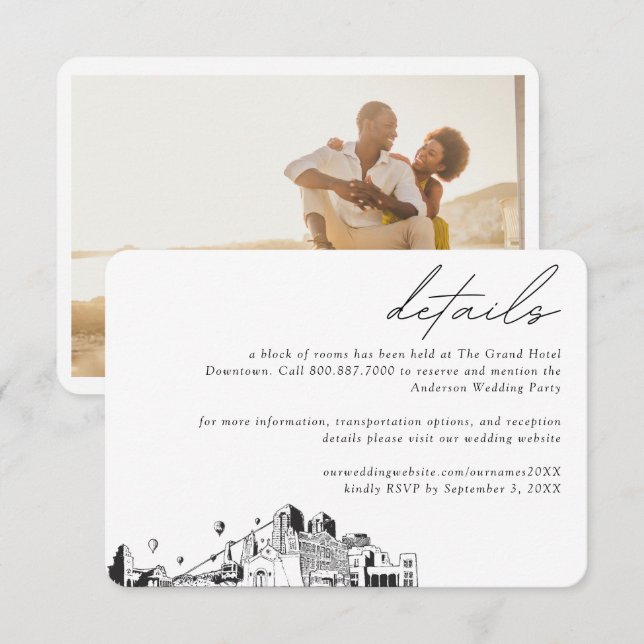 Tarjeta De Recepción Detalles del bloque de habitación del hotel Albuqu (Anverso / Reverso)