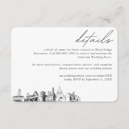 Tarjeta De Recepción Detalles del bloque de habitaciones de Austin Boda