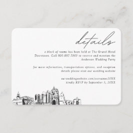 Tarjeta De Recepción Detalles del bloque de habitaciones de hotel para 