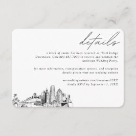 Tarjeta De Recepción Detalles del Bloque de Habitaciones de Hotel para 