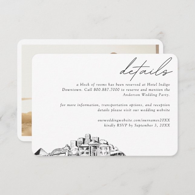 Tarjeta De Recepción Detalles del bloque de habitaciones de Memphis Bod (Anverso / Reverso)