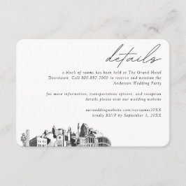 Tarjeta De Recepción Detalles del bloque de habitaciones de Raleigh Bod