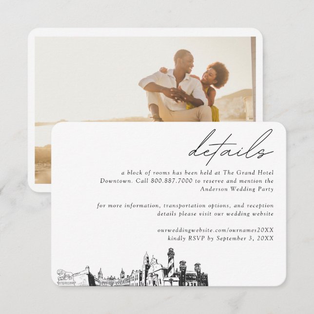 Tarjeta De Recepción Detalles del bloque de habitaciones de St Augustin (Anverso / Reverso)