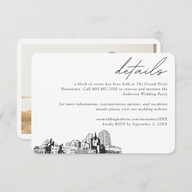 Tarjeta De Recepción Detalles del bloque de habitaciones de St. Paul Bo (Anverso / Reverso)