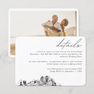 Tarjeta De Recepción Detalles del bloque de habitaciones del Boda de Co