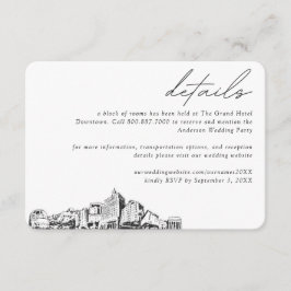 Tarjeta De Recepción Detalles del bloque de habitaciones del Boda de Sa