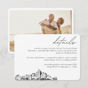 Tarjeta De Recepción Detalles del bloque de habitaciones del Boda de Sa