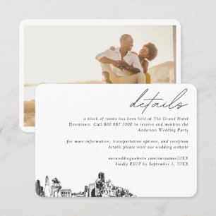 Tarjeta De Recepción Detalles del bloque de habitaciones del Boda Houst