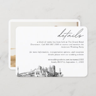 Tarjeta De Recepción Detalles del bloque de habitaciones del Boda India