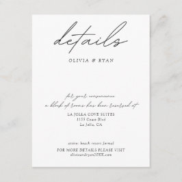 Tarjeta De Recepción Detalles del bloque de habitaciones del Boda minim