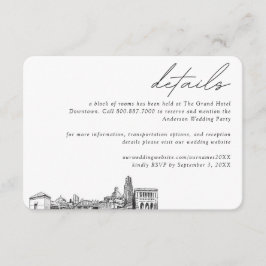 Tarjeta De Recepción Detalles del bloque de habitaciones del Boda Pitts