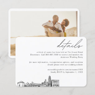 Tarjeta De Recepción Detalles del bloque de habitaciones del Boda Pitts