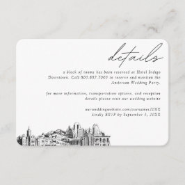 Tarjeta De Recepción Detalles del bloque de habitaciones del Boda Salt 