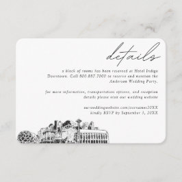 Tarjeta De Recepción Detalles del bloque de habitaciones del Boda Seatt