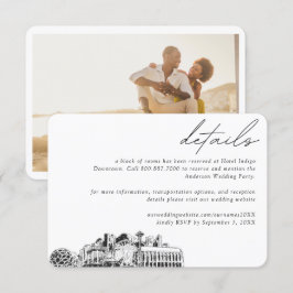 Tarjeta De Recepción Detalles del bloque de habitaciones del Boda Seatt
