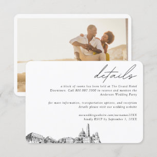 Tarjeta De Recepción Detalles del bloque de habitaciones del Boda Washi