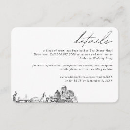 Tarjeta De Recepción Detalles del bloque de habitaciones del hotel Boda