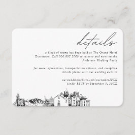 Tarjeta De Recepción Detalles del bloque de habitaciones del hotel Boda