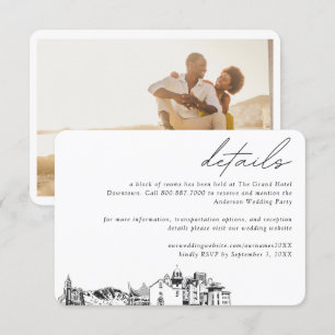 Tarjeta De Recepción Detalles del bloque de habitaciones del hotel Boda