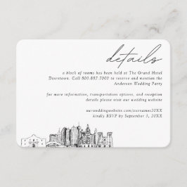 Tarjeta De Recepción Detalles del bloque de habitaciones del hotel Boda