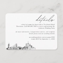 Tarjeta De Recepción Detalles del bloque de habitaciones del hotel Boda