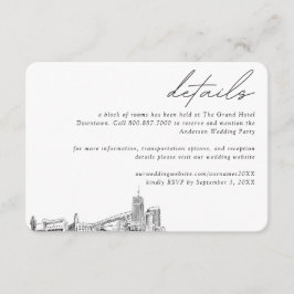 Tarjeta De Recepción Detalles del bloque de habitaciones del hotel para