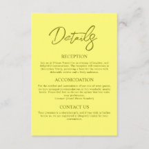 Detalles del Boda amarillo de la mantequilla moder