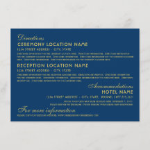Detalles del Boda Art Deco Vintage Dark Navy Gold