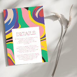 Tarjeta De Recepción Detalles del Boda Artsy Retro Resumen moderno