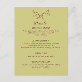 Tarjeta De Recepción Detalles del boda Aves ilustradas