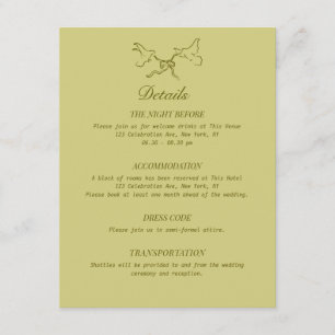 Tarjeta De Recepción Detalles del boda Aves ilustradas