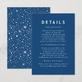 Tarjeta De Recepción Detalles del Boda azul celestial de la noche de in