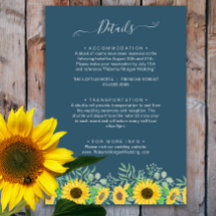 Detalles del Boda azul de la Marina Sunflowers de