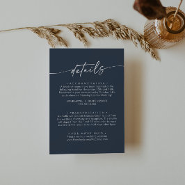 Tarjeta De Recepción Detalles del Boda azul de la Moda Boho