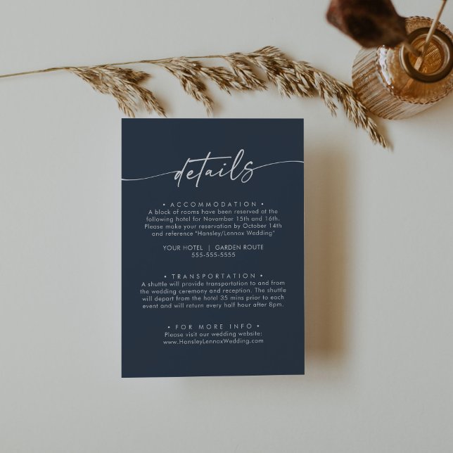 Tarjeta De Recepción Detalles del Boda azul de la Moda Boho (Subido por el creador)