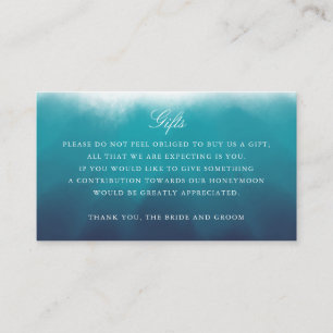 Tarjeta De Recepción Detalles del Boda azul del océano pintado Insertar