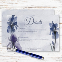 Detalles del Boda azul moderno con flores de iris