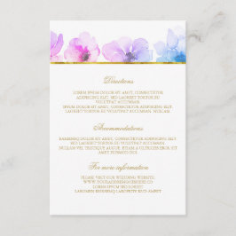 Tarjeta De Recepción Detalles del Boda azul morado - Información
