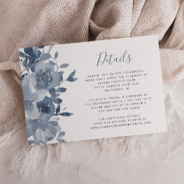 Tarjeta De Recepción Detalles del Boda azul turbio acuarela