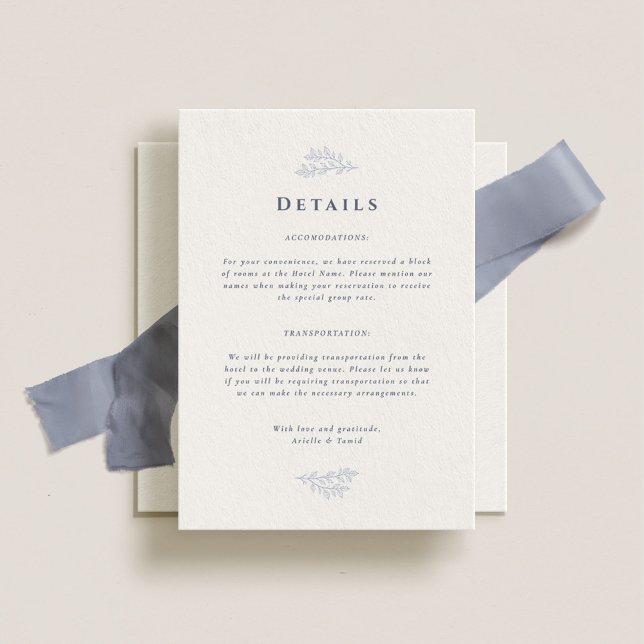 Tarjeta De Recepción Detalles del Boda azul turbio de Forest Grove (Subido por el creador)