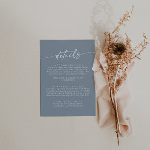 Tarjeta De Recepción Detalles del Boda azul turbio de la Moda Boho