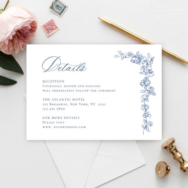 Tarjeta De Recepción Detalles del Boda azul turbulento del órgano renac (Subido por el creador)