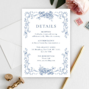 Tarjeta De Recepción Detalles del Boda azul turbulento del órgano renac