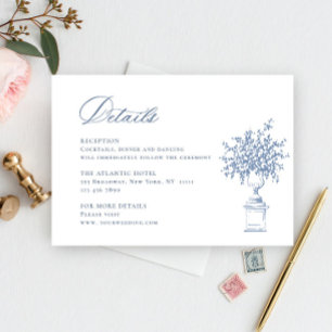 Tarjeta De Recepción Detalles del Boda azul turbulento del órgano renac